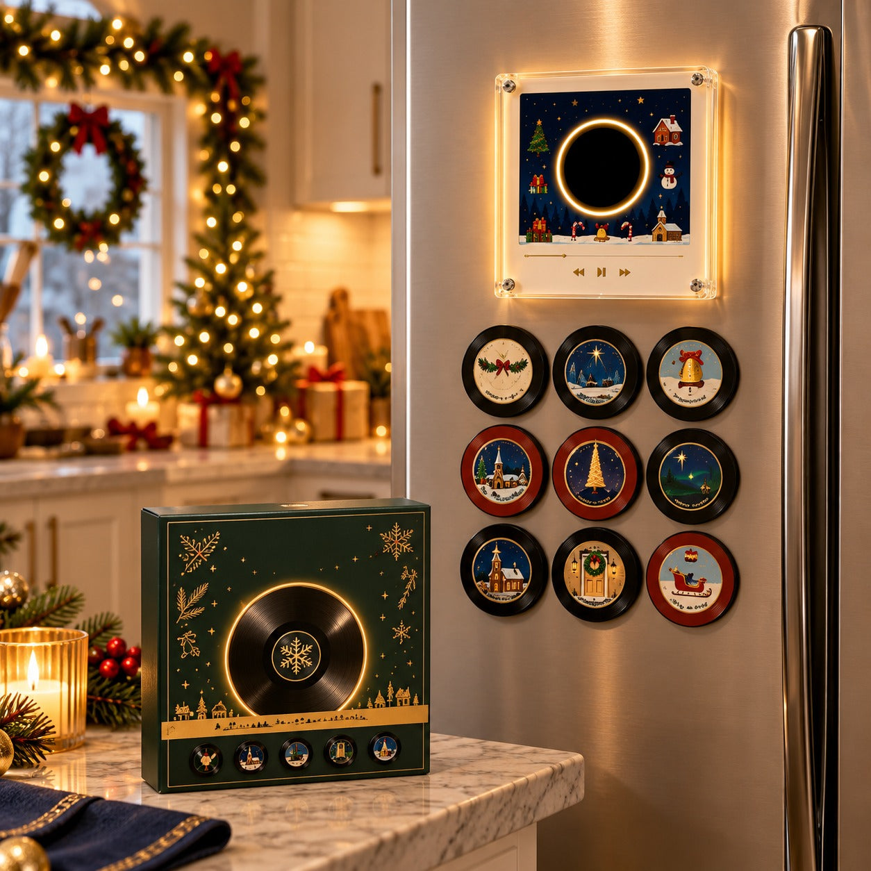 A festive fridge detail